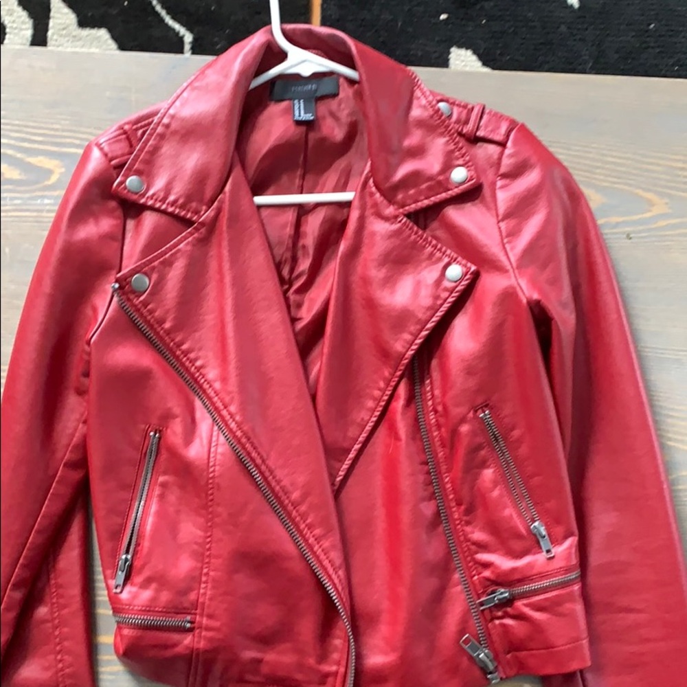 Red leather jacket(worn once)